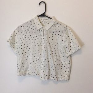pattern collared crop top